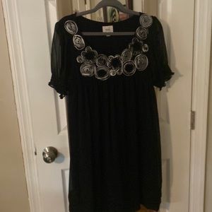 Sheer flowy lined eci dress.  Dress up or down for beach
